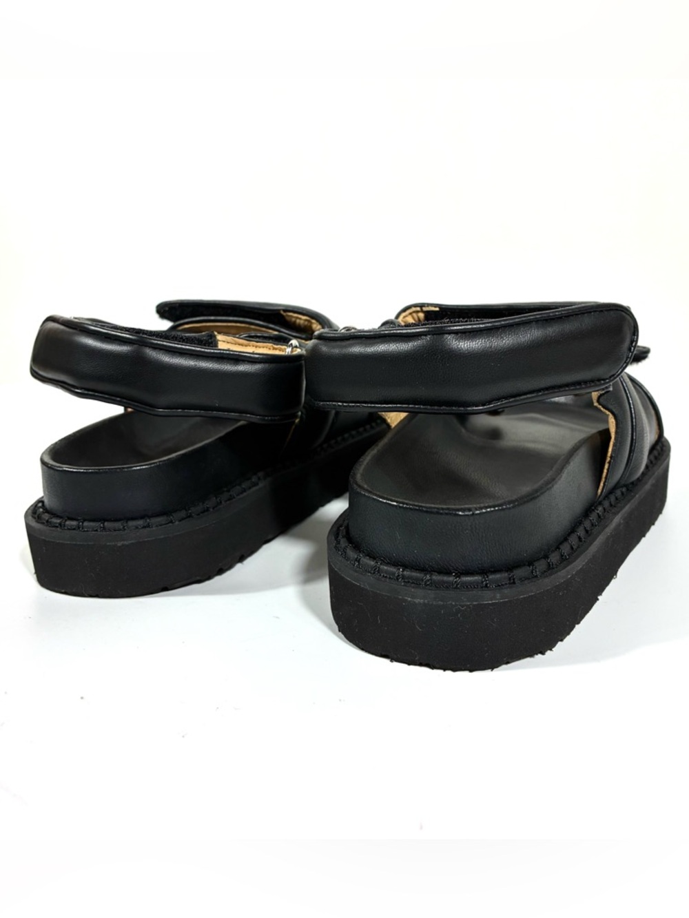 Isabel Marant Madee Platform Leather Sandals Black 41 NEW Flat Summer Designer - Picture 11 of 14